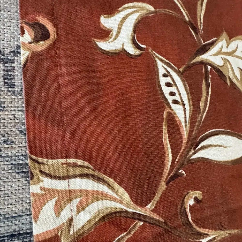 Pier One Imports Magdalene Clay Two Curtain Panels One Valance 100% Cotton